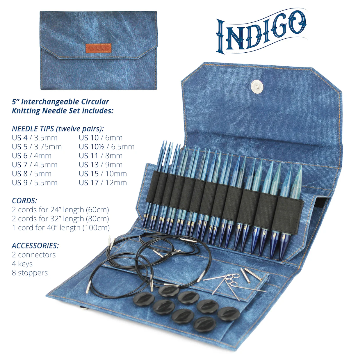 Indigo Interchangeable Set- 13cm/5" Tips - Image 4